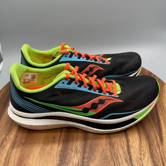 Saucony Endorphin Pro Shoes Mens Size 12.5 Black Running Comfort Walking Sneaker - Picture 1 of 8